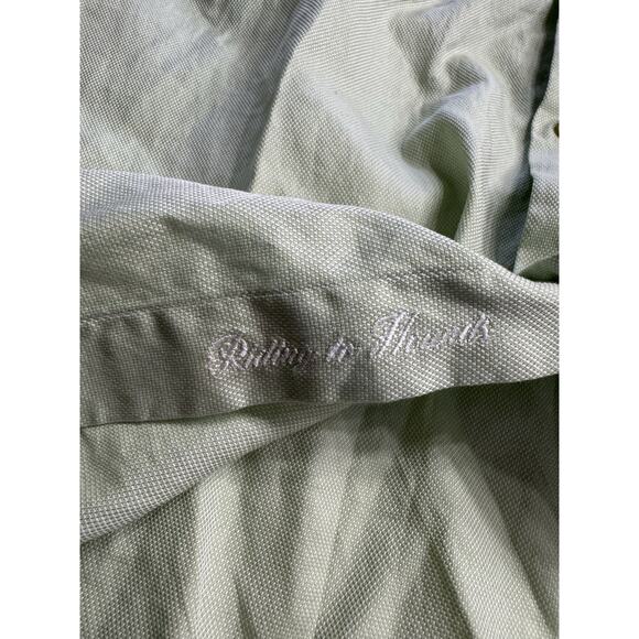 Oxford Hounds Luxury Mint Green Pink Collar Button Up Shirt Men’s Size Medium - Picture 5 of 7